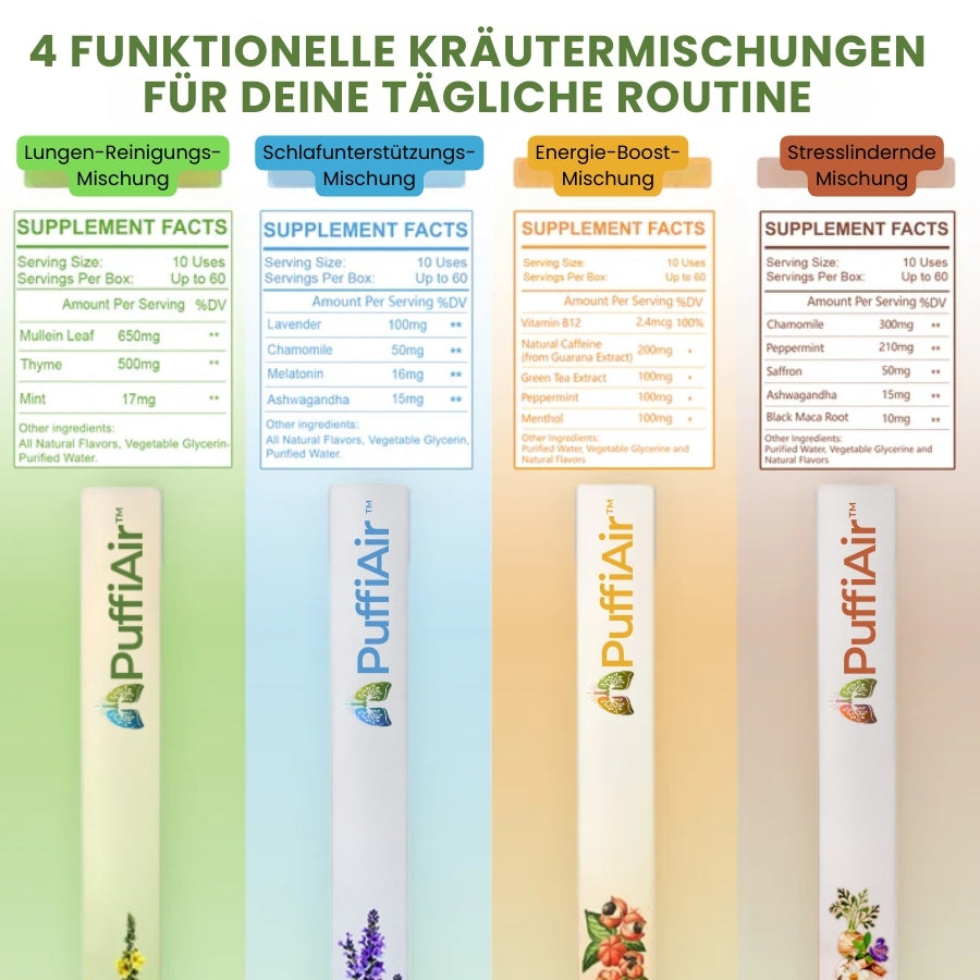 PuffiAir™ |  Königskerzenblatt-Diffusor ( 4 Aromen in einer Box )
