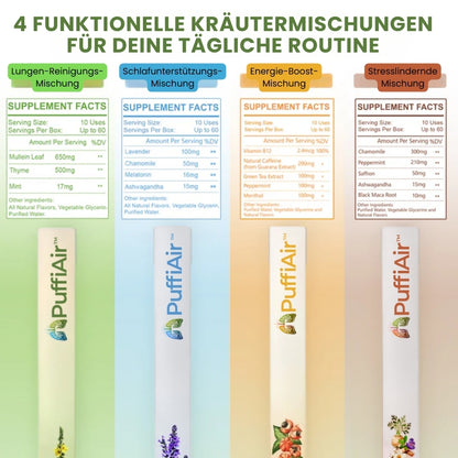 PuffiAir™ |  Königskerzenblatt-Diffusor ( 4 Aromen in einer Box )