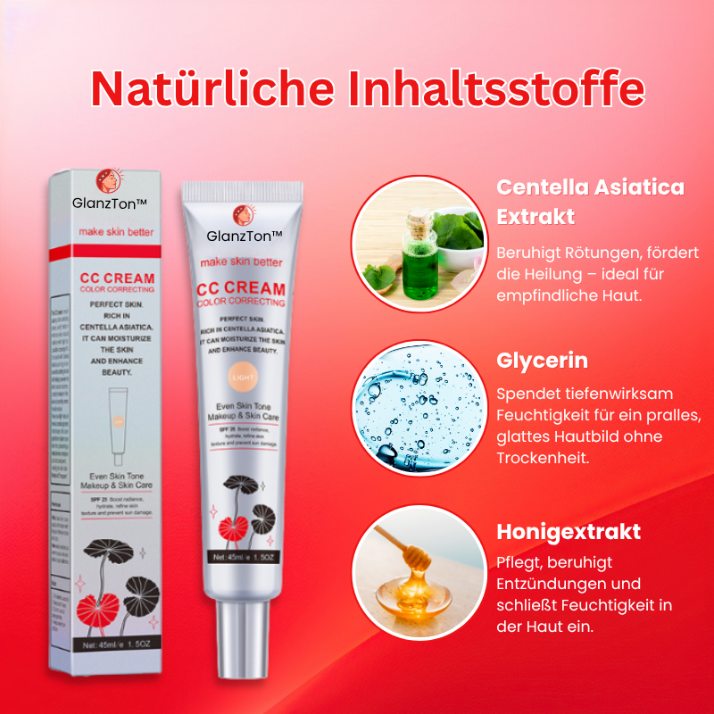 GlanzTon™ | Getönte, farbkorrigierende Gesichtscreme mit Lichtschutzfaktor (SPF)