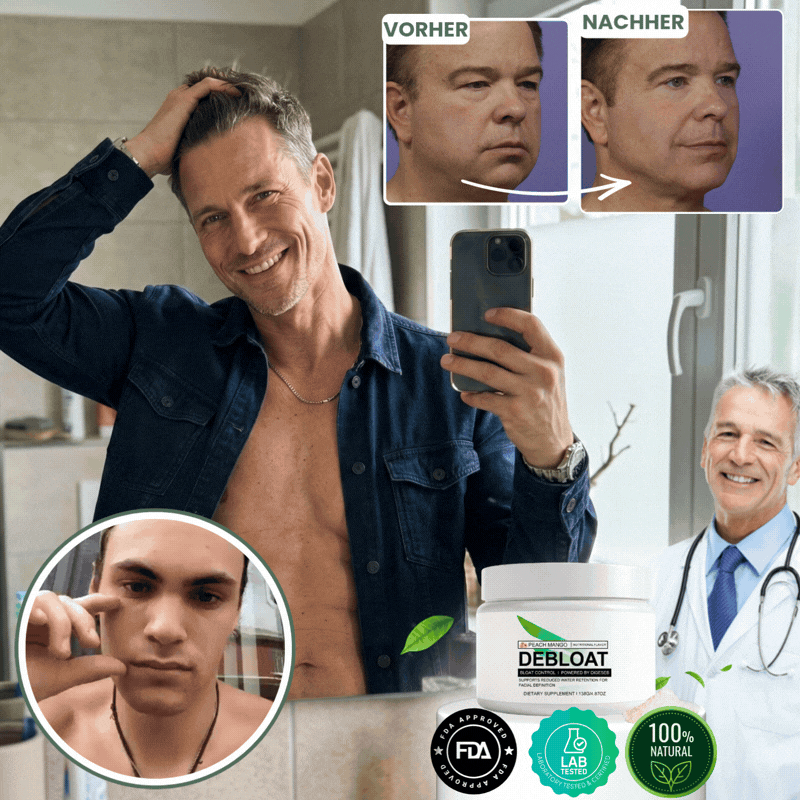 DeBloat™ | Schwemm Wassereinlagerungen aus für ein definiertes Gesicht