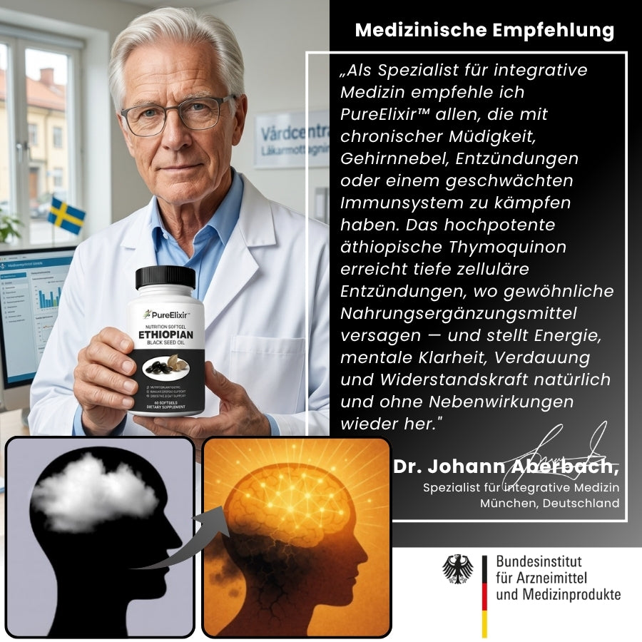 PureElixir™ | Nahrungsergänzungskapseln mit äthiopischem Schwarzkümmelöl
