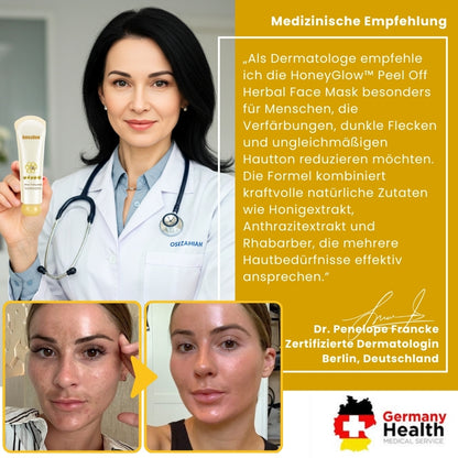 HoneyGlow™ | Kräuter-Peel-Off-Gesichtsmaske mit Honig für Flecken