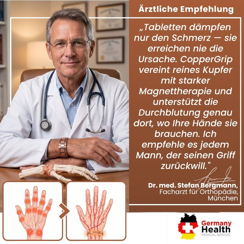 CopperGrip™ | Kupfer + Magnettherapie bei Arthrose