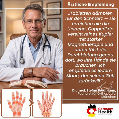 CopperGrip™ | Kupfer + Magnettherapie bei Arthrose