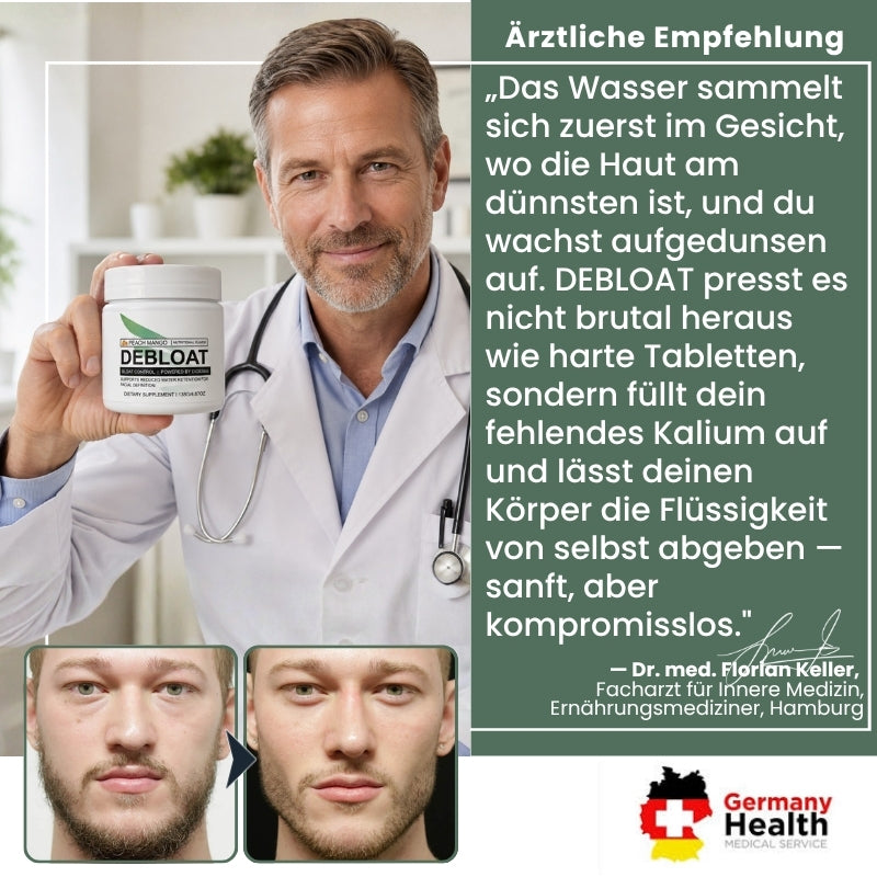 DeBloat™ | Schwemm Wassereinlagerungen aus für ein definiertes Gesicht