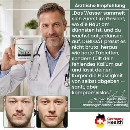 DeBloat™ | Schwemm Wassereinlagerungen aus für ein definiertes Gesicht