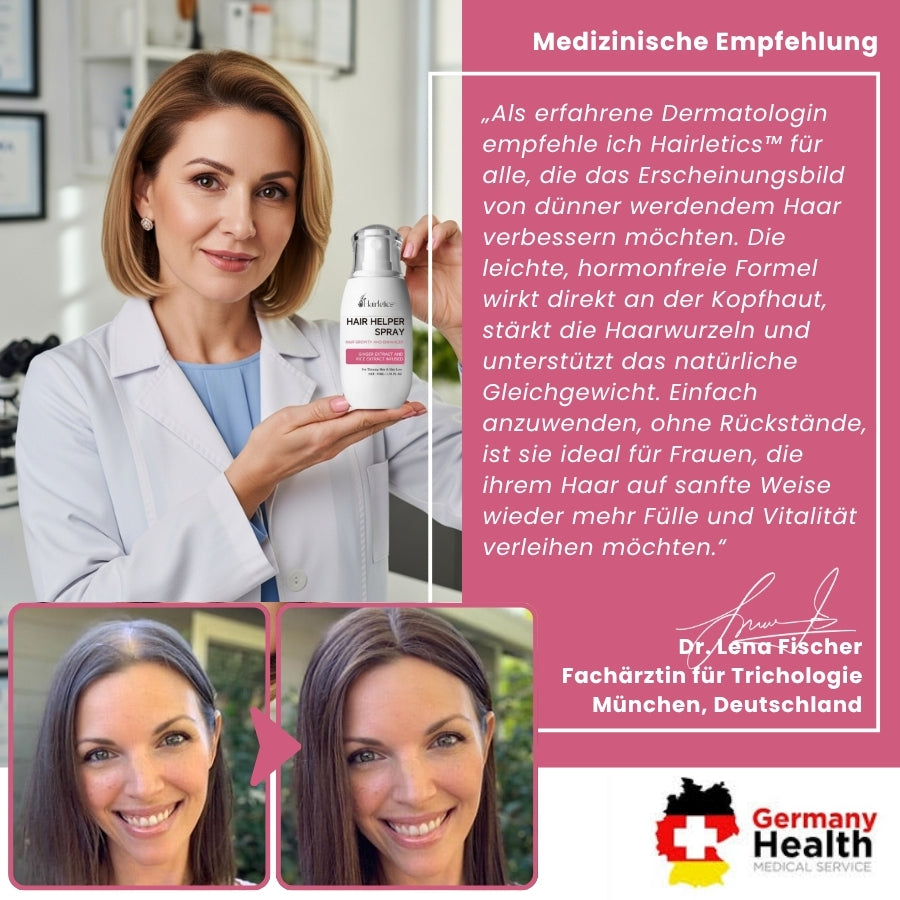 Hairletics™ | Das 60-Sekunden-Spray, das Ihren Scheitel füllt und das Haarvolumen direkt an der Wurzel stärkt!
