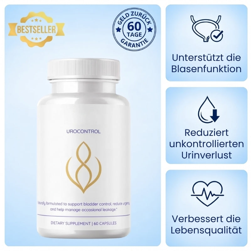 UroControl™ | 6 natürliche Inhaltsstoffe für Blasenkontrolle