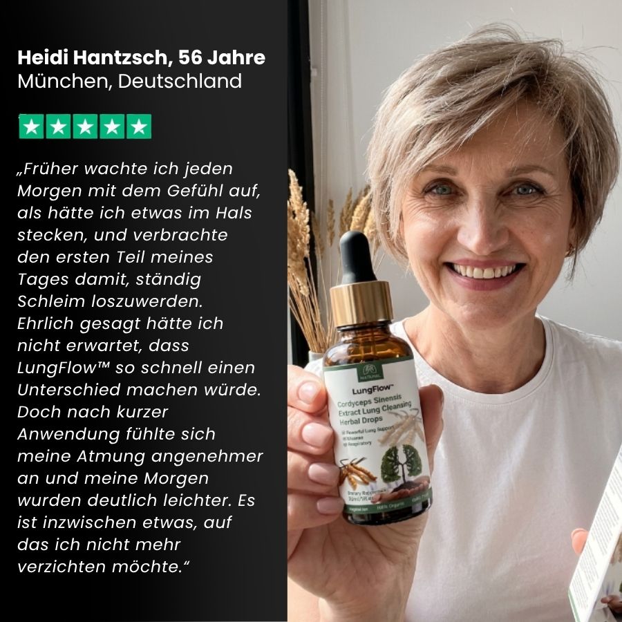 LungFlow™ | Lungenreinigende Kräutertropfen mit Cordyceps-Sinensis-Extrakt