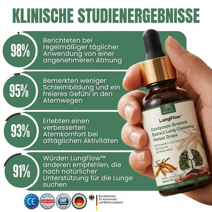 LungFlow™ | Lungenreinigende Kräutertropfen mit Cordyceps-Sinensis-Extrakt