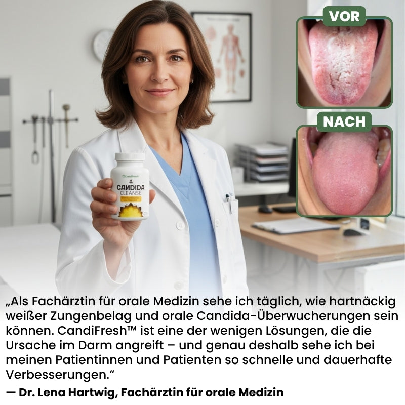 CandiFresh™ | Candida-Cleanse-Kapseln gegen weißen Zungenbelag