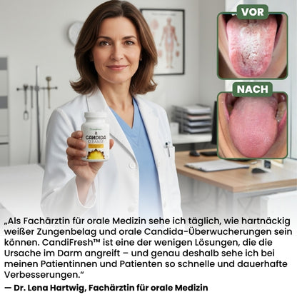 CandiFresh™ | Candida-Cleanse-Kapseln gegen weißen Zungenbelag