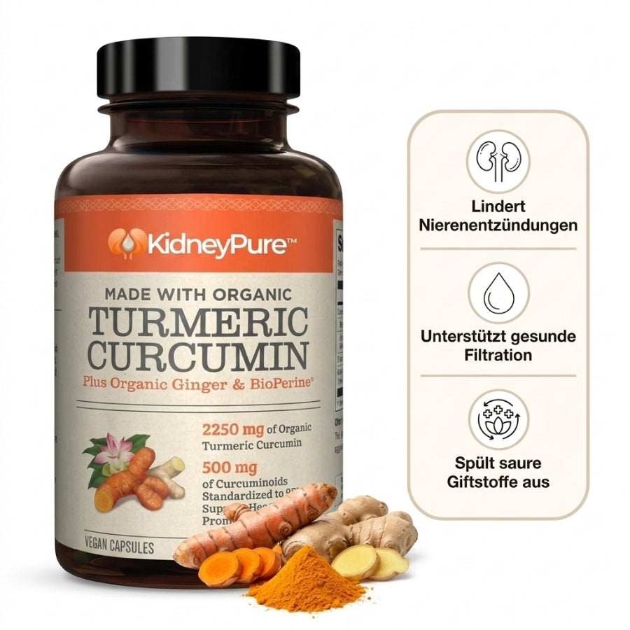 KidneyPure™ | Kurkuma + Ingwer + BioPerine® für die Nierengesundheit