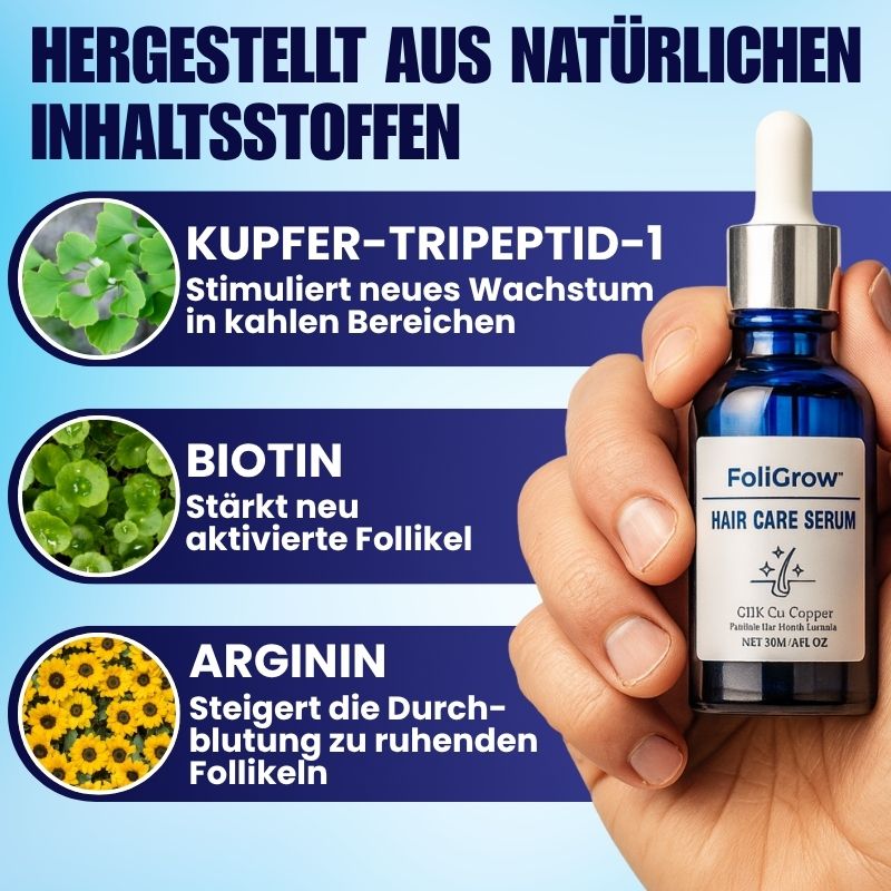 FoliGrow™ | Erlebe echtes Nachwachsen und gewinne in 7 Tagen 92% deines Haarvolumens zurück