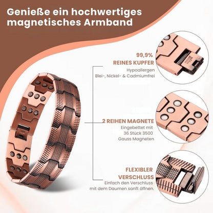 MagnoElite™ | Elegantes magnetisches Kupferarmband für Männer