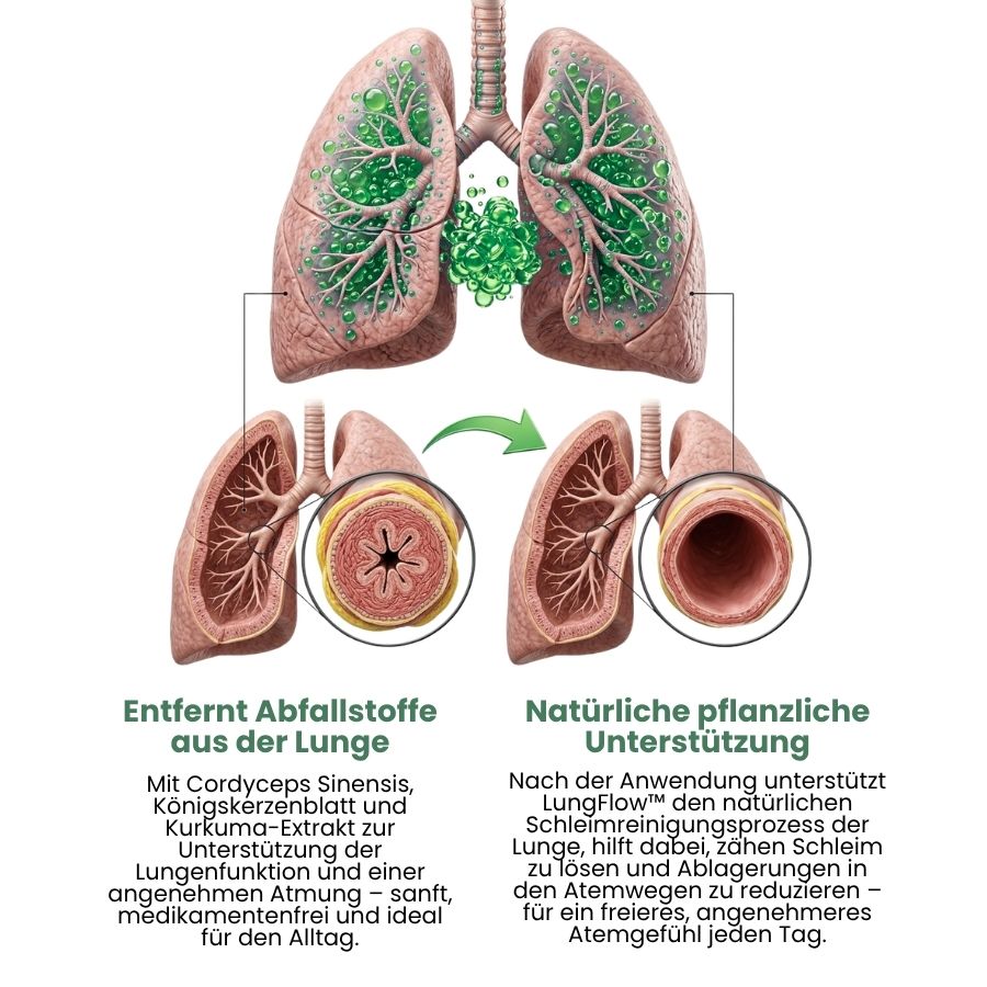 LungFlow™ | Lungenreinigende Kräutertropfen mit Cordyceps-Sinensis-Extrakt