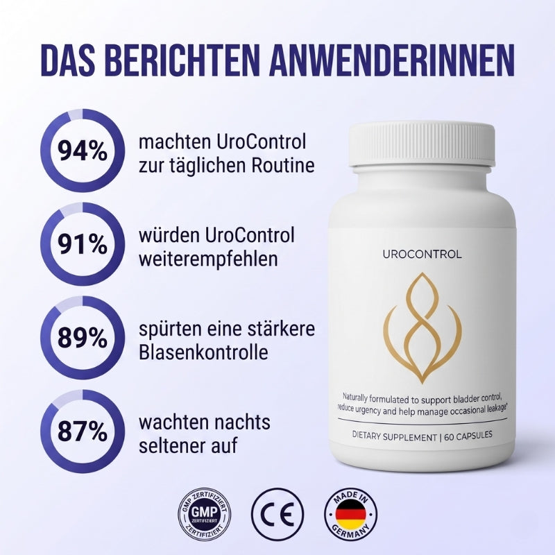 UroControl™ | 6 natürliche Inhaltsstoffe für Blasenkontrolle