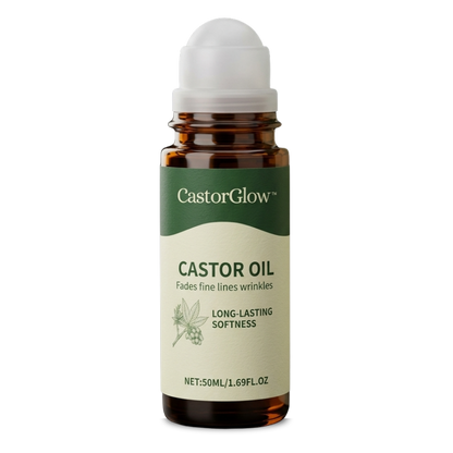 CastorGlow™ | Kaltgepresster Bio-Rizinusöl-Roll-On in Bernstein-Glas