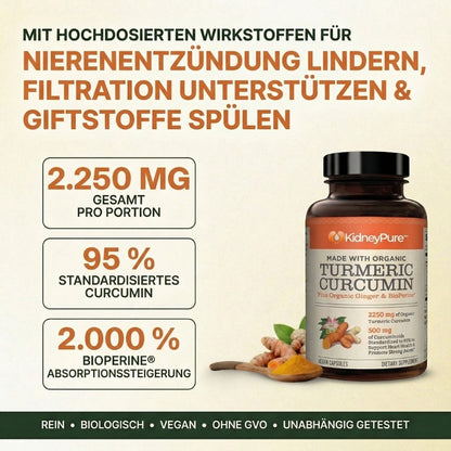 KidneyPure™ | Kurkuma + Ingwer + BioPerine® für die Nierengesundheit