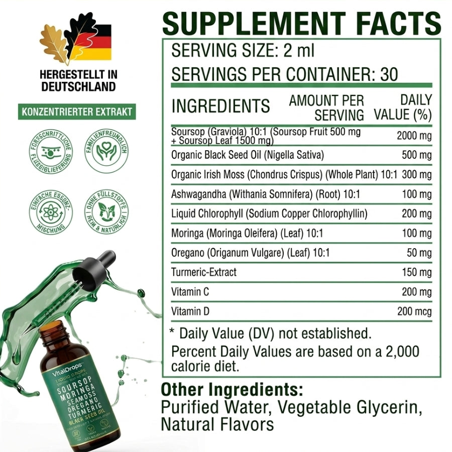 VitalDrops™ | 10-in-1 Bio-Soursop-Tropfenextrakt