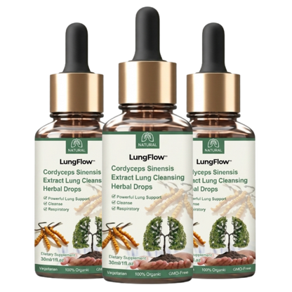 LungFlow™ | Lungenreinigende Kräutertropfen mit Cordyceps-Sinensis-Extrakt