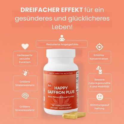 Happy Saffron Plus™ | 3-in-1 Stimmungs-Wiederherstellungs-Komplex