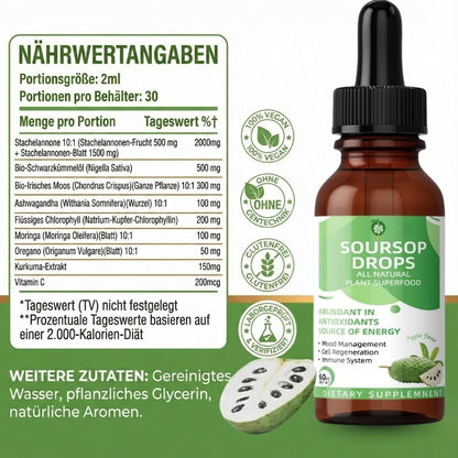 SourSopDrop™ | Reine Stachelannonen-Formel zur Schleimentfernung