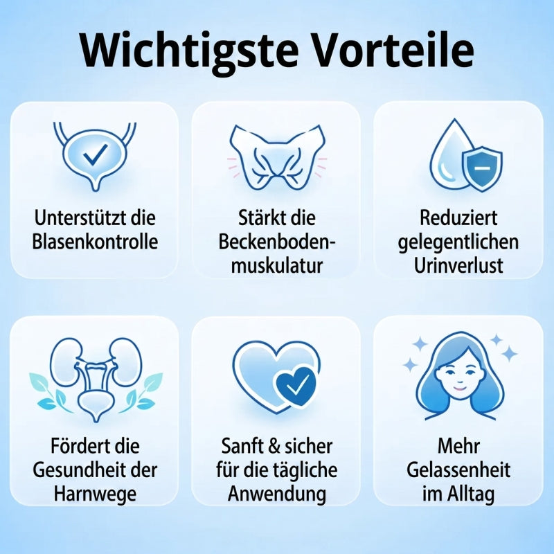 UroControl™ | 6 natürliche Inhaltsstoffe für Blasenkontrolle