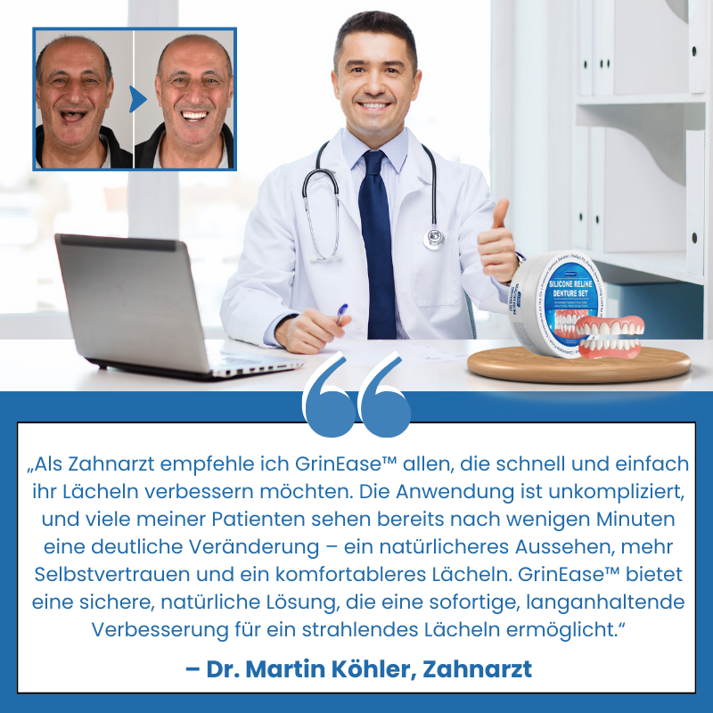 GrinEase™ | Silikon-Relining-Set für Zahnprothesen