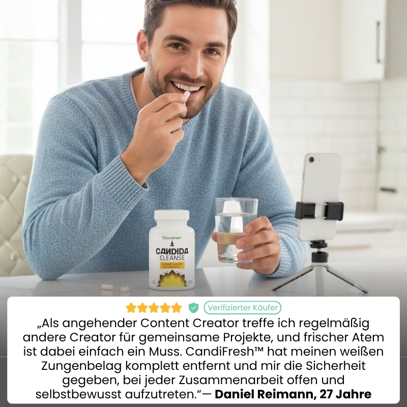 CandiFresh™ | Candida-Cleanse-Kapseln gegen weißen Zungenbelag