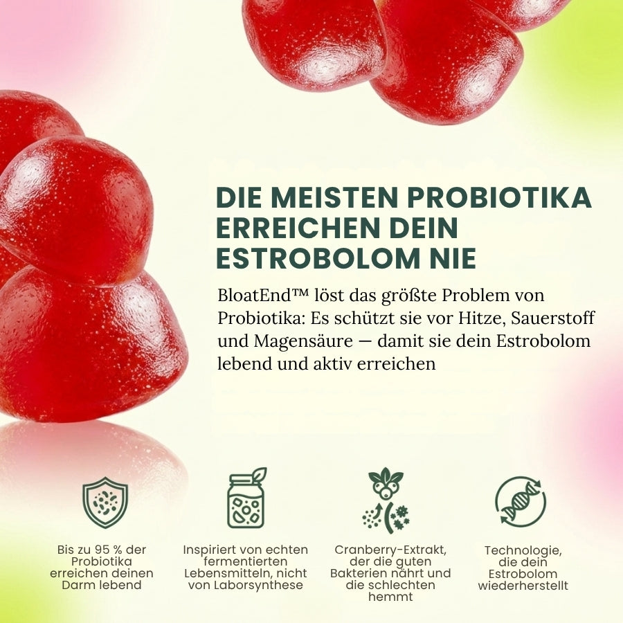 BloatEnd™ | Hormonelle Blähbauch-Linderung Probiotische Gummis