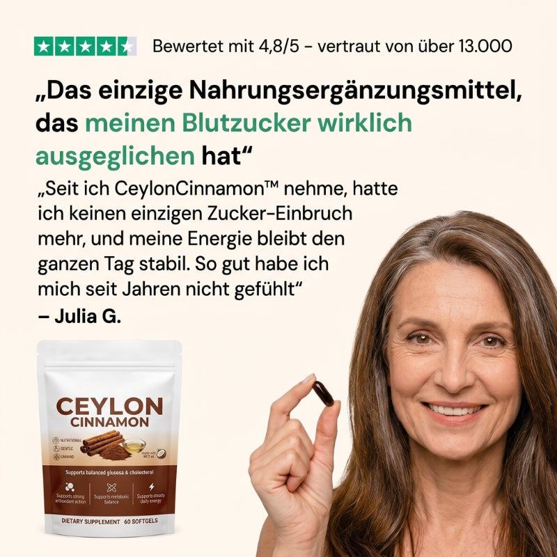 CeylonCinnamon™ | Ceylon-Zimt mit 7.200 mg Äquivalent und MCT-Öl