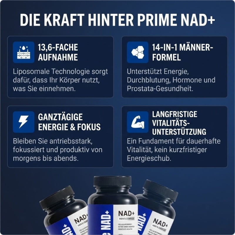 Prime NAD+™ | 13-in-1 Liposomales NAD+ gegen Erektionsstörungen