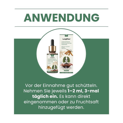 LungFlow™ | Lungenreinigende Kräutertropfen mit Cordyceps-Sinensis-Extrakt