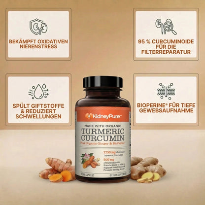 KidneyPure™ | Kurkuma + Ingwer + BioPerine® für die Nierengesundheit