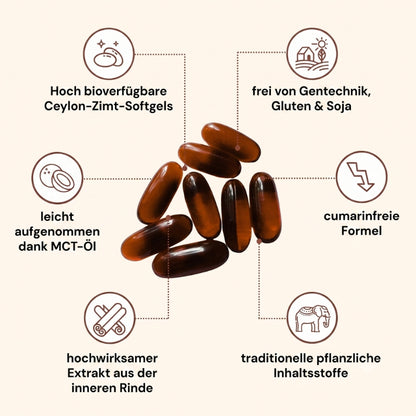 CeylonCinnamon™ | Ceylon-Zimt mit 7.200 mg Äquivalent und MCT-Öl