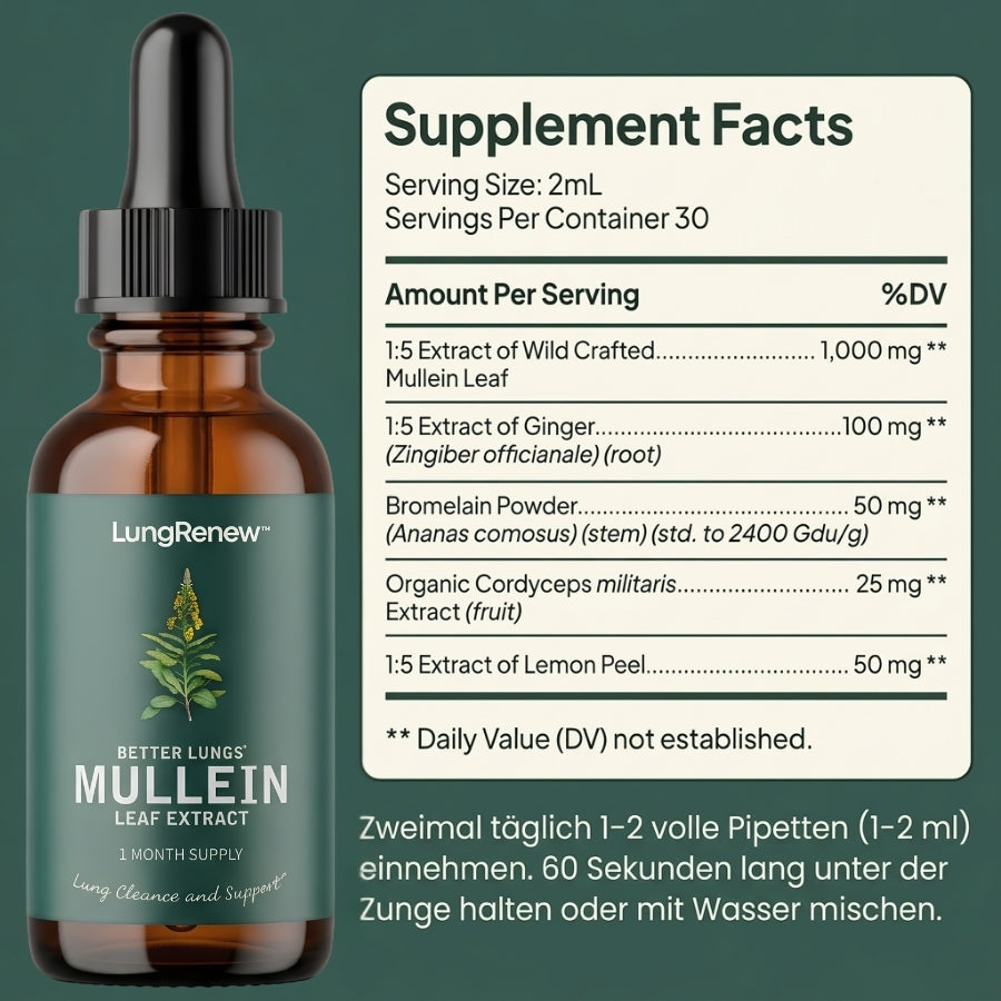 LungRenew™ | Königskerzen-Tropfen zur Unterstützung der Lunge