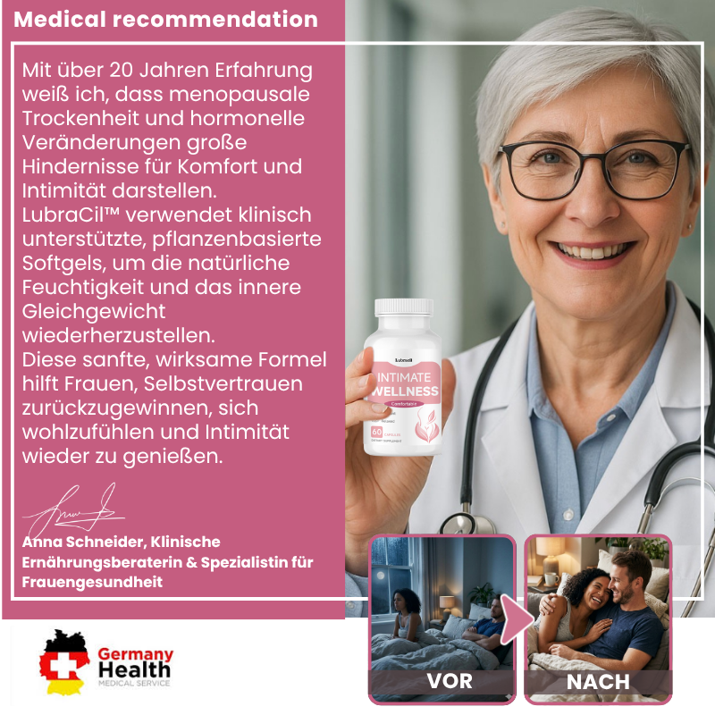 LubraCil™ Orale Kapseln | Steigern Sie die vaginale Feuchtigkeit um 63 % in nur 14 Tagen