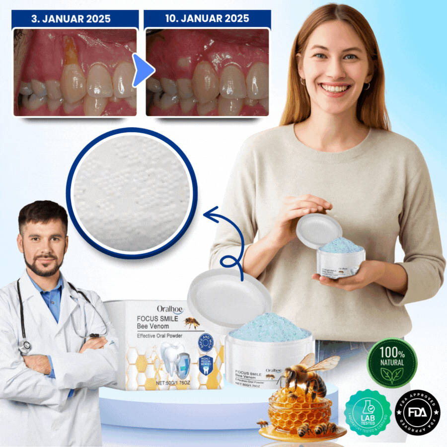 Focussmile™ | Bienengift-Behandlungspulver für den Oralgebrauch