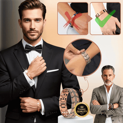 MagnoElite™ | Elegantes magnetisches Kupferarmband für Männer