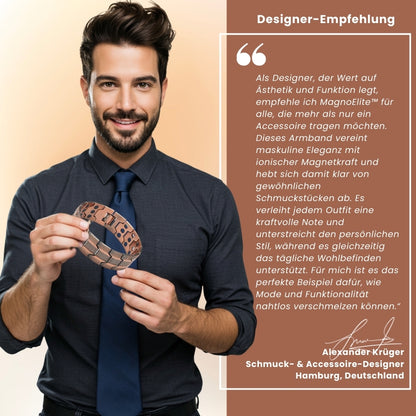 MagnoElite™ | Elegantes magnetisches Kupferarmband für Männer