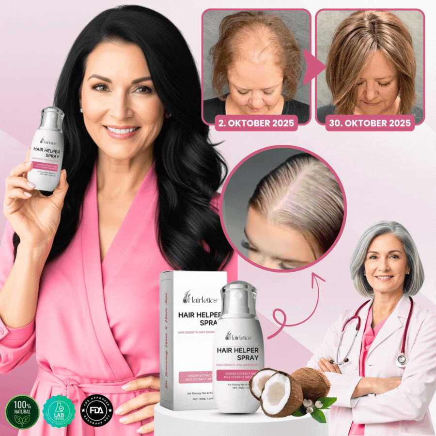 Hairletics™ | Das 60-Sekunden-Spray, das Ihren Scheitel füllt und das Haarvolumen direkt an der Wurzel stärkt!