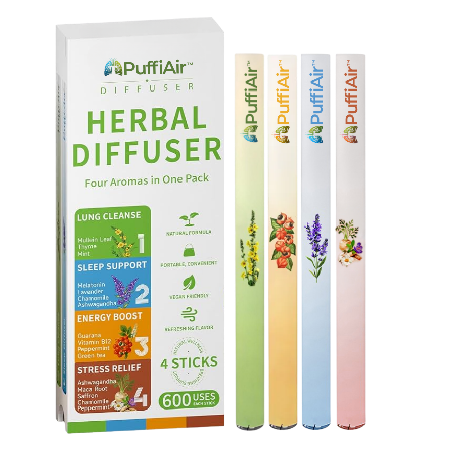PuffiAir™ |  Königskerzenblatt-Diffusor ( 4 Aromen in einer Box )