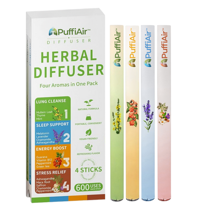 PuffiAir™ |  Königskerzenblatt-Diffusor ( 4 Aromen in einer Box )