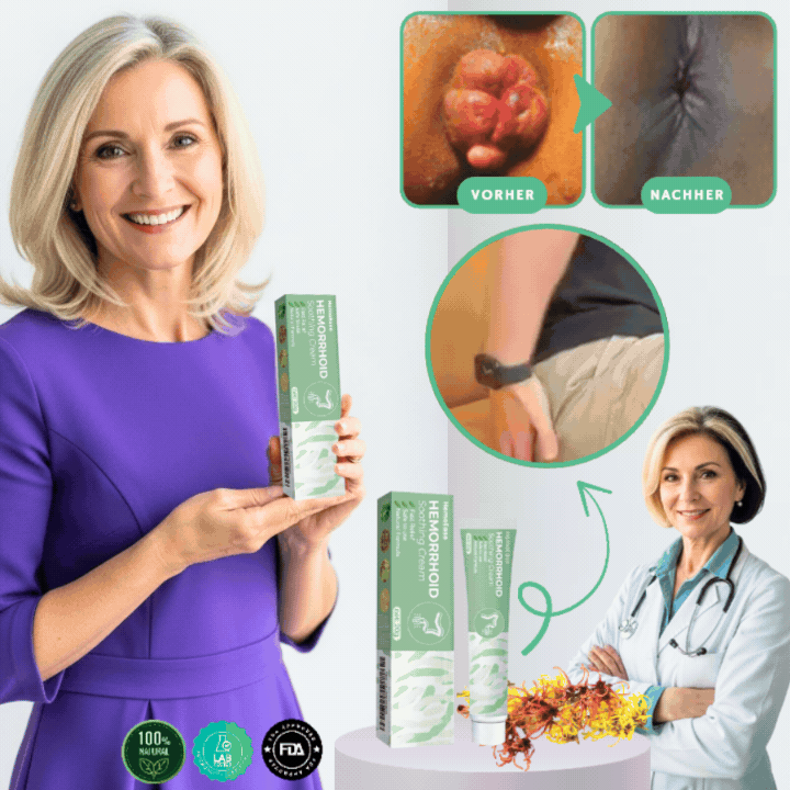 HemoEase™ Creme | Lindert 99 % der Hämorrhoidenschmerzen bereits bei der ersten Anwendung