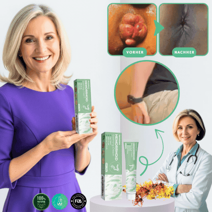 HemoEase™ Creme | Lindert 99 % der Hämorrhoidenschmerzen bereits bei der ersten Anwendung
