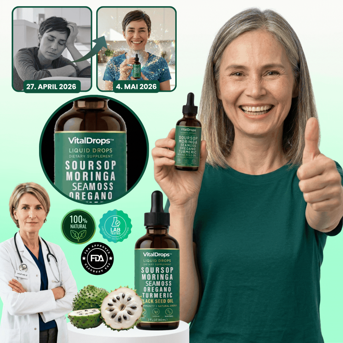 VitalDrops™ | 10-in-1 Bio-Soursop-Tropfenextrakt