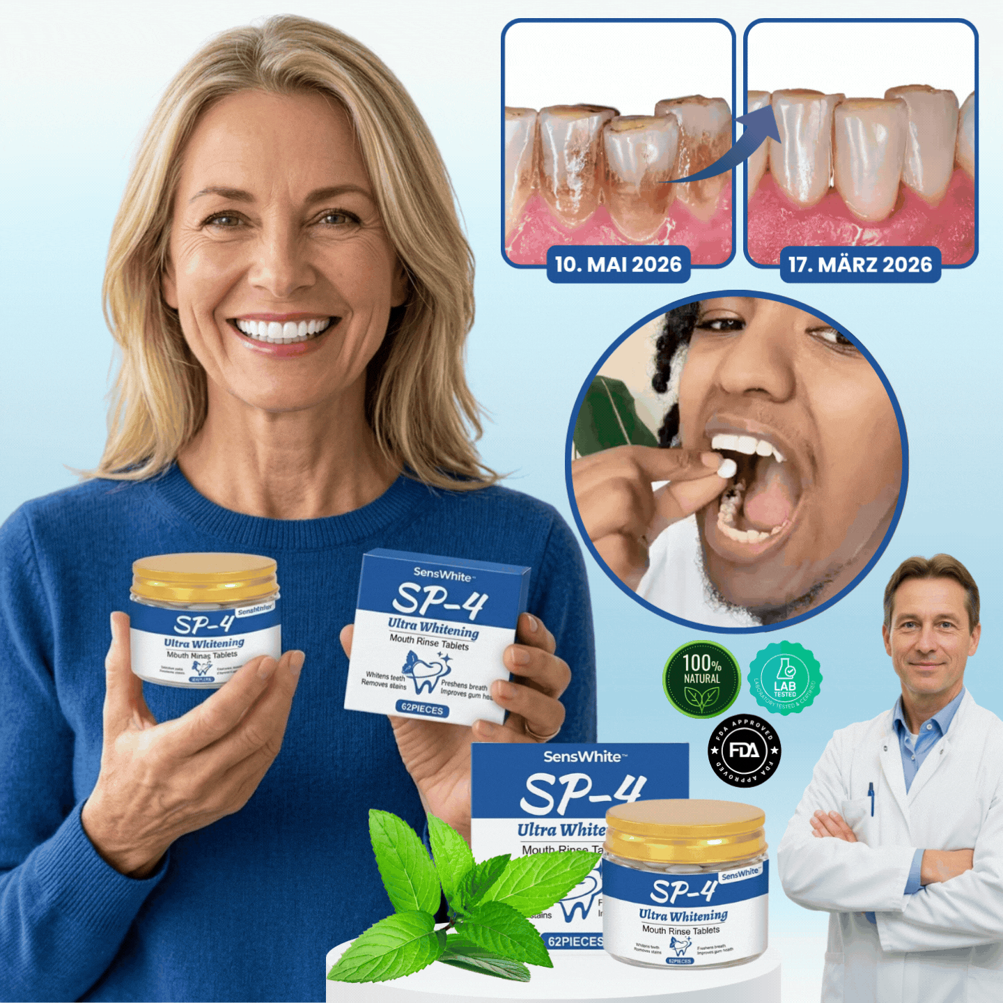 SensWhite™ | Ultra Whitening Mundspül-Tablette