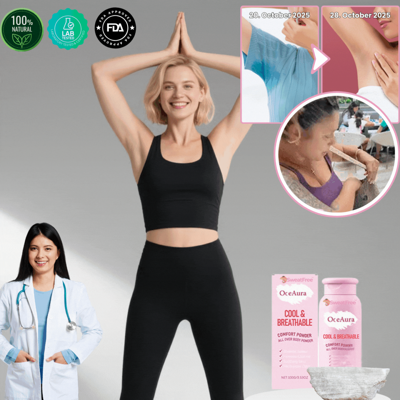 SweatFree™ | 98 % Geruchsbeseitigung in 3 Stunden