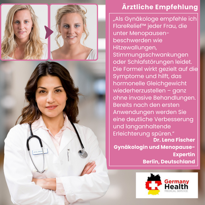 FlareRelief™ | Erhalten Sie 92% Kontrolle über Menopause!